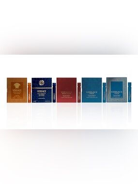 Versace Men’s Fragrance Sample Sprays Set – 5 Piece Cologne Vial Collection-NEW